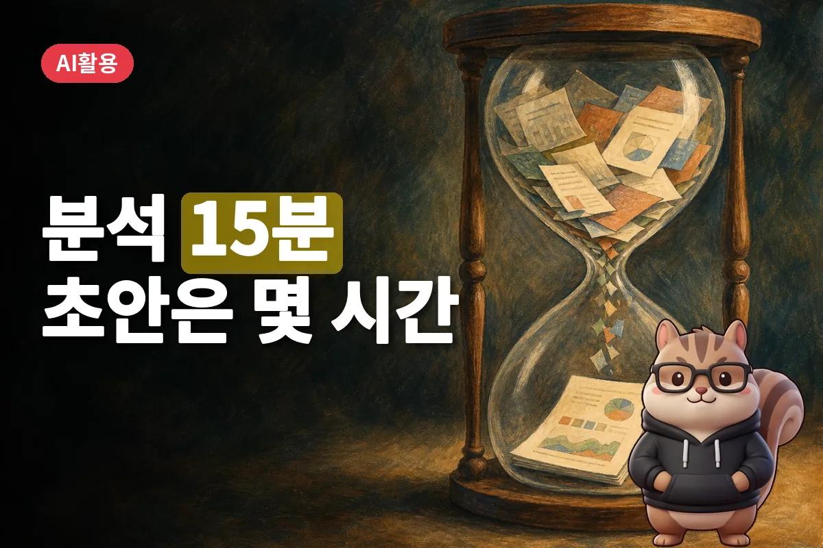 보고서가 하나의 마케팅 계획으로 흘러내리는 큰 모래시계 이미지