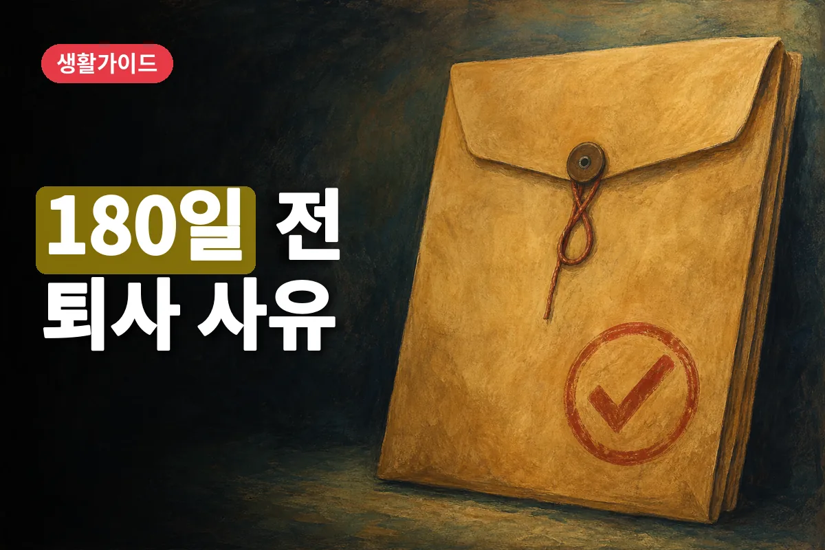 오른쪽에 놓인 실업급여 수급자격 확인용 서류 봉투
