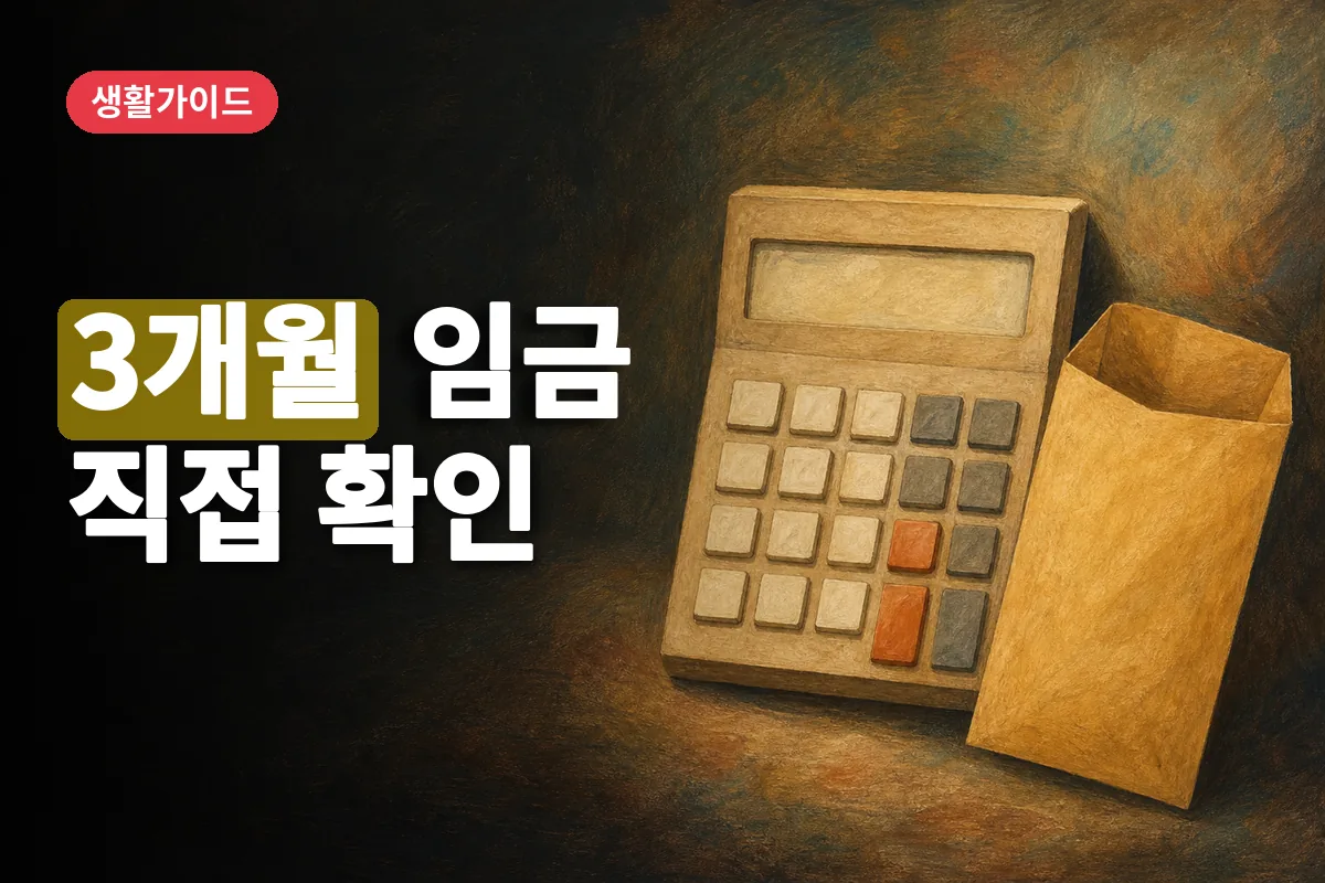 오른쪽에 놓인 계산기와 퇴직금 서류 봉투